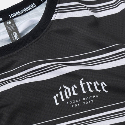 Jersey Loose Riders Manga Corta Stripes Black